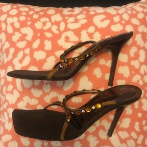 VICINI Jewel Encrusted Strappy Heels